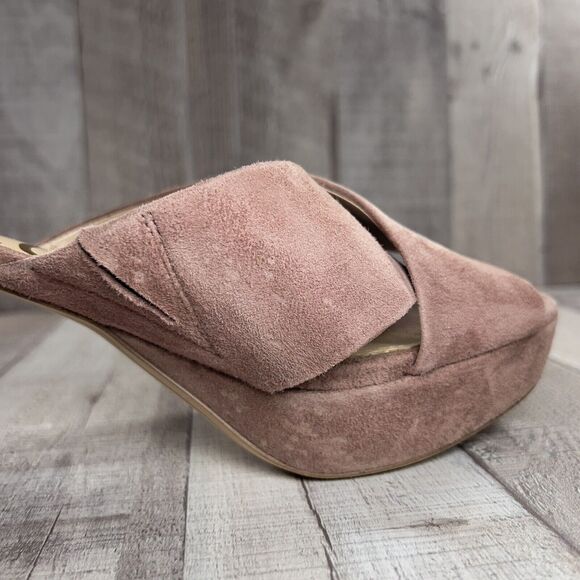 Sam Edelman Jayne Women's 9.5 Platform Block High Heel Sandals Suede Dusty Rose - Picture 10 of 12